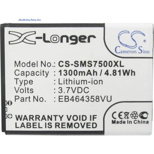 Cameron Sino High Quality 1300mAh Battery EB464358VU for Samsung Ace Plus,GT-S6310,S6312,S6358, S6500,S6818,S7500,S7508,S6500D