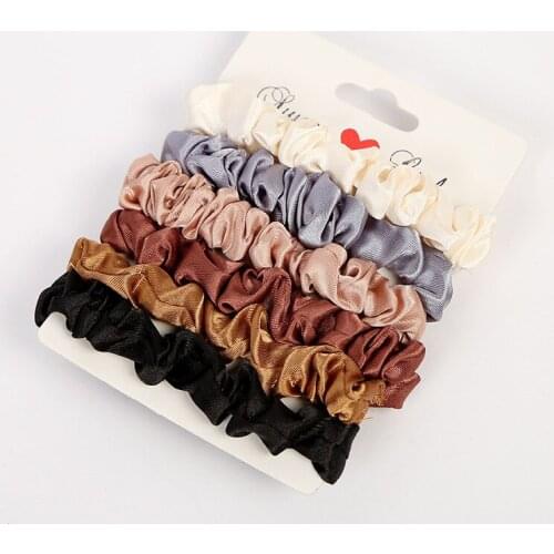 2019 New Hairbands Hair Tie Women for Hair Accessories Satin Scrunchies Stretch Ponytail Holders Handmade Gift Heandband