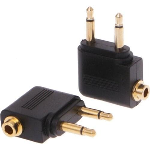1pc Nickel plated Air Plane 3.5mm Airplane Airline Headphone Mono Audio Converter Travel Jack Plug Splitter Adapter