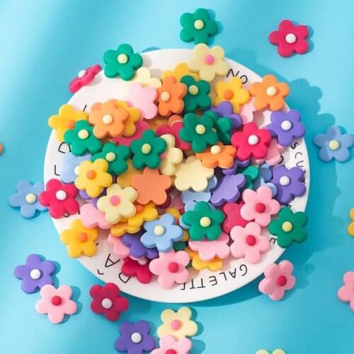 10Pcs Resin accessories diy matte hyuna flower net red Japanese small fresh matte five-petal flower hair ornament socks material