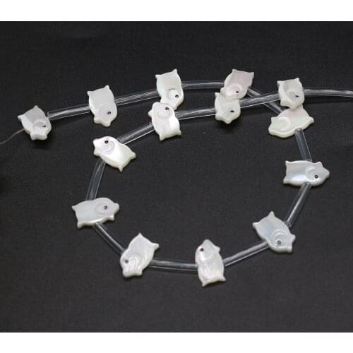 15 pcs/1Strip Natural Sea Shell Piggy Shape Beads for Jewelry Making Charm DIY Necklace Bracelet Accessories 8x14 mm