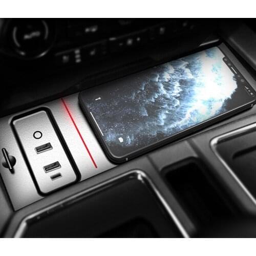 15W fast car QI wireless charger charging phone holder mobile phone charger charging plate for Ford F150 2017 2018 2019 2020