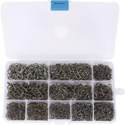 1600 Pcs/set Fishing Hook High Carbon Steel Barbed Perforated Fish Hook Fishing Accessories Parts Fishing Tackle Box