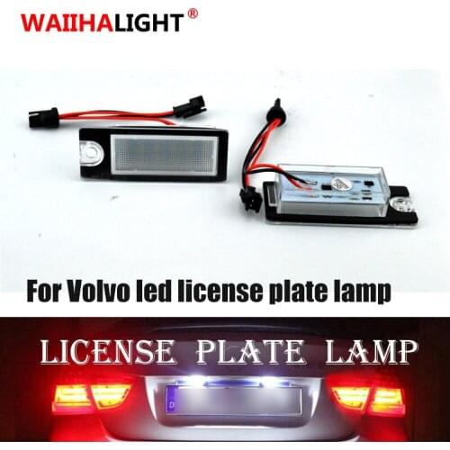2Pcs LED Car Number License Plate Lamp Light for Volvo S80 1999-2006 S60 V70 XC70 2001-2007 XC90 2003 Car Tail Lights