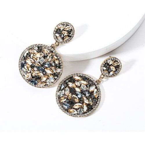 2019 new Fashion Jewelry Double Size Round Acrylic Earrings Retro Pop Personality Earrings dance Womens Earrings