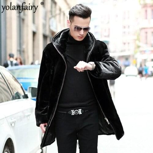 2020 Real Fur Coat Natural Mink Fur Coat Winter Jacket Men Clothes Mens Real Shearling Warm Outwear Veste Homme 87299M5 YY707