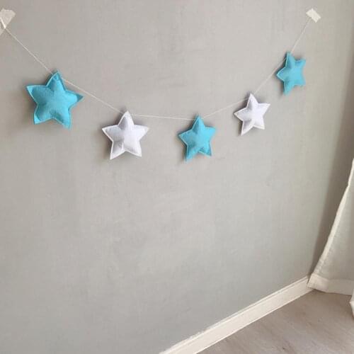 4 Colors 1 String Wall Hanging Stars Decoration Baby Kids Ornament Beautiful Wall Hanging Decoration Cartoon for Home