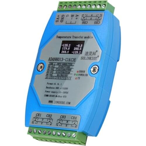 6-channel Temperature Transmitter PT100 Thermal Resistance K Thermocouple Temperature Module High Precision Acquisition ADAN8013