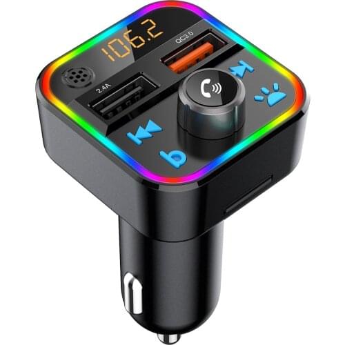 Dual USB Fast Charger Car Accessories Bluetooth-compatible FM Transmitter Car Player Kit Handsfree LED Backlit USB Charger