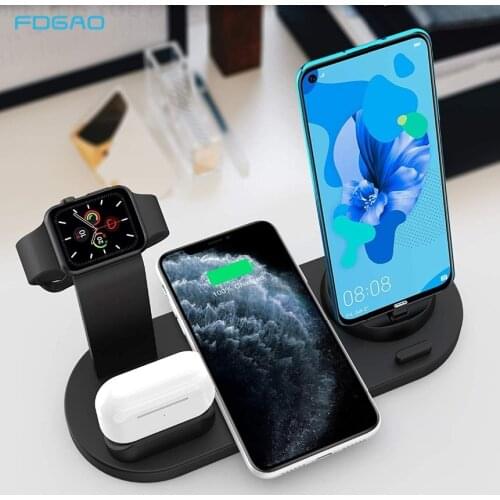 10W Wireless Charger Docking Station Charging Base Stand For iPhone SE 11 Pro X XR XS Max 8 7 6 6S Plus Apple Watch Airpods pro