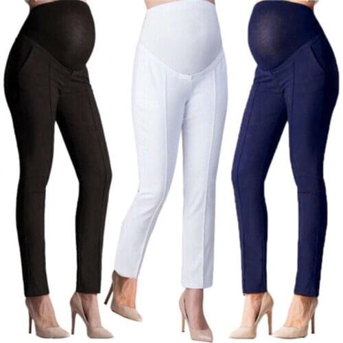 Womens Maternity Pregnant Trousers Slim Fit Waist Comfortable Trousers Maternity Hot 2019 Female Solid Color Skinny Bump Pants