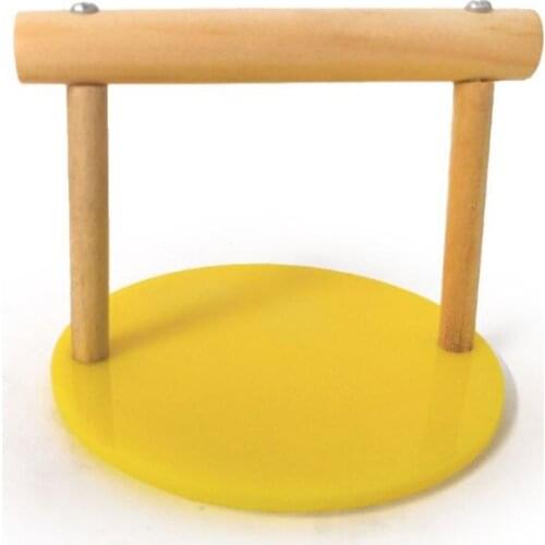 Parrot Wooden Tabletop Perch with Acrylic Base Bird Accessories Supplies Standing Exercising Grinding smooth and non-toxic