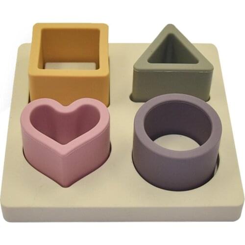 Baby Silicone Stacking Sorting Toys Color Shape Recognition Toys