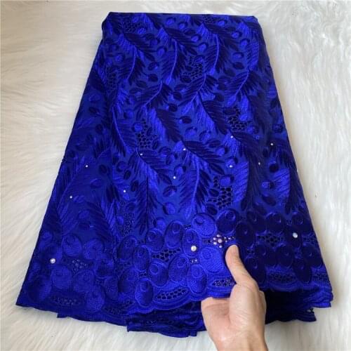 Cotton Swiss Lace Fabric 2021 Latest Heavy Beaded Embroidery African Swiss Voile Fabrics Swiss voile lace Popular Dubai Style 5Y