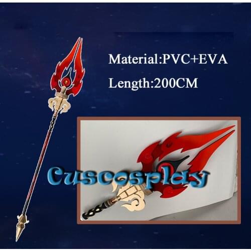Game Genshin Impact Hu Tao Cosplay Prop Staff of Homa Weapon 200CM PVC Wands Replica of Spear for Halloween Carnival Party Event