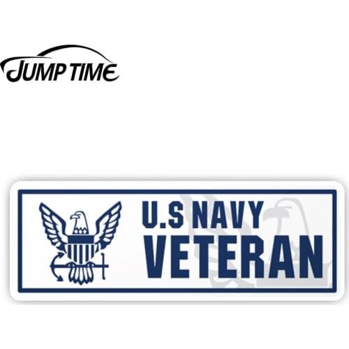JumpTime 13cm x 4.3cm For Army NavyVeteran Sign Bumper Cool Sticker Vinyl Decal Car Military Waterproof Car Accessories