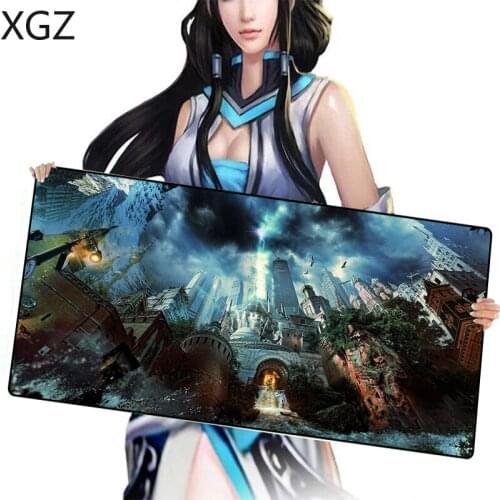 XGZ Anime Black Cloud Ruin Castle Lock-edge Mouse Pad Customizable Family Table Mat Rubber Non-slip Lol Csgo Game Player