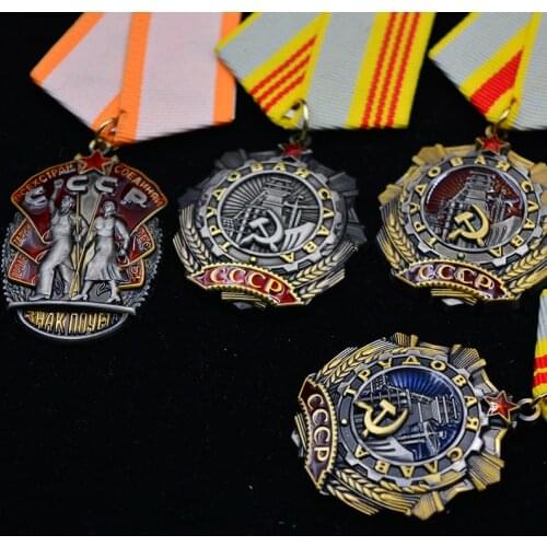 CCCP USSR Medal WWII Lenin Red Flag Venus Red Star Hero Soviet Labor Glory Medal I II III Level Labor Glorious Honor Badge