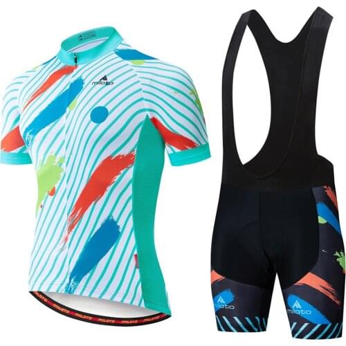 MILOTO men Pro Cycling Jersey Set Summer Mountain Bike Clothing Pro Bicycle Cycling Jersey Sportswear Suit Maillot Ropa Ciclismo