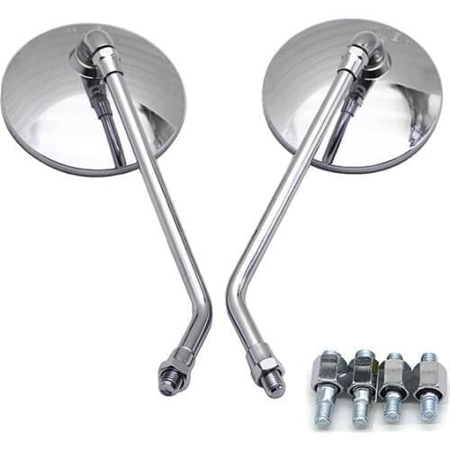 Cafer Racer Motorcycle Rearview Mirrors Retro ABS 8/10MM Universal Black Round Mirror For Suzuki GSR 600 750 Honda Shadow GL1800