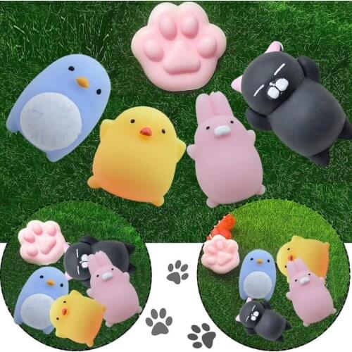 Squishy Soft Cute Cat Wipes Antistress Boot Ball Decompression Sticky Eliminate Pets Fun Stress Squishies Squeeze Friet Kit Toys