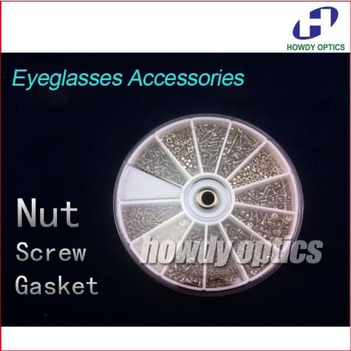 12 Kinds Eyewear Accessories Eyeglasses Glasses Screws Set Eyeglass Screw Nut Gasket Box Screws Case Sunglasses repair tool