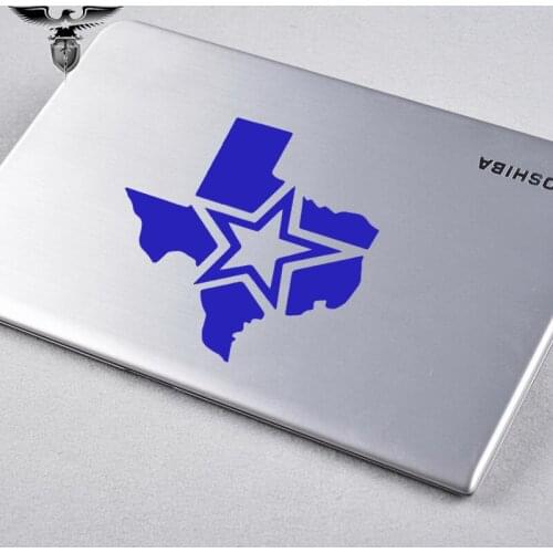 EmpireYing 3 Size 8 Colors Casual Cool Texas USA Map Five-pointed Star Mature Man Car Sticker Laptop Wall Cover Vinyl Decal Gift