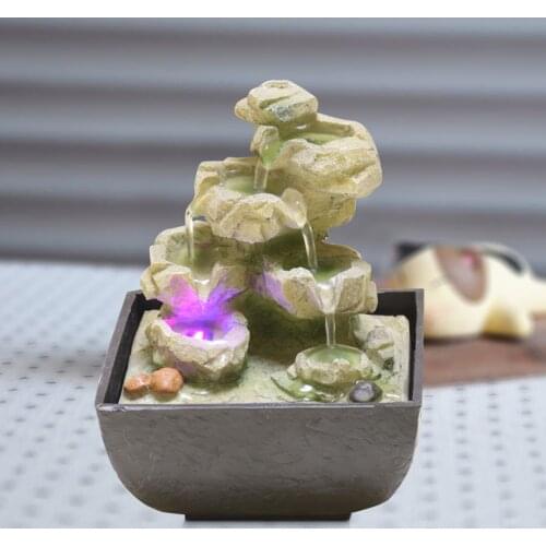 Desktop Water Fountain Portable Tabletop Waterfall Soothing Relaxation Zen Meditation Fengshui Home Office Decorations