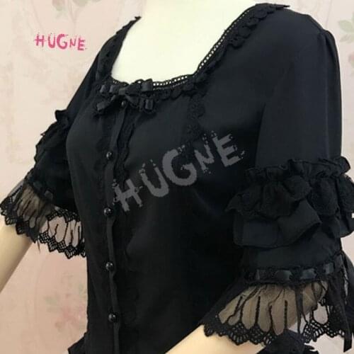 New Half Flare Sleeve Womens White Blouse Sweet Square Collar Button Down Shirt