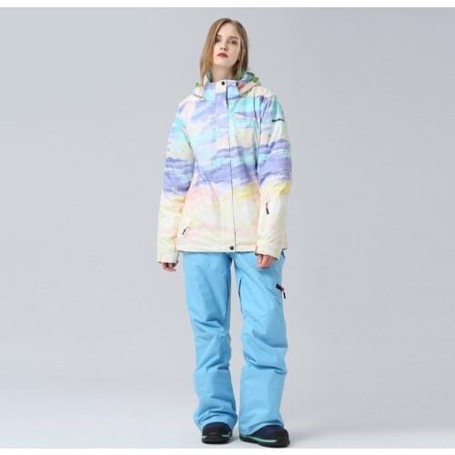 2019 Winter Outdoor Snowboard Jacket Womens Ski Set Waterproof Snow Clothing Warm Overalls Warm Windproof Skiing Suit