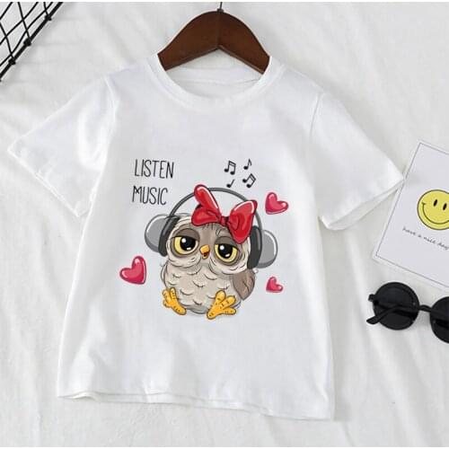 New Baby Girls Boys Owl T Shirt Funny Cartoon Print T-shirt Kids Summer O-Neck Tops Tshirt Fashion Children Clothes,YKP086