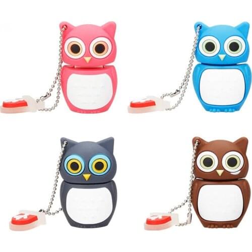 New memoria usb flash drive 32GB pendrive 128GB 64GB cartoon owl pen drive 16GB 8GB 4GB flash usb 2.0 cle usb stick key gift