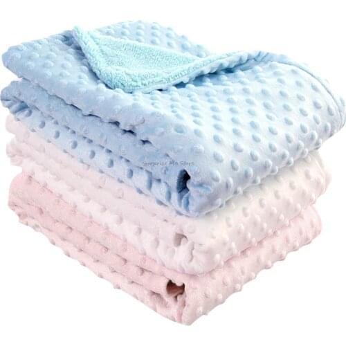 Newborn Baby Blankets Warm Fleece Thermal Soft Stroller Sleep Cover Cartoon Beanie Infant Bedding Swaddle Wrap Kids Bath Towel