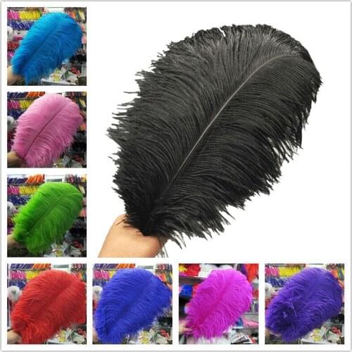 Wholesale 100pcs/lot 40-45cm Natural Ostrich Feathers Color Dyed Carnival Decor Feathers For Crafts Wedding Decorations Plume