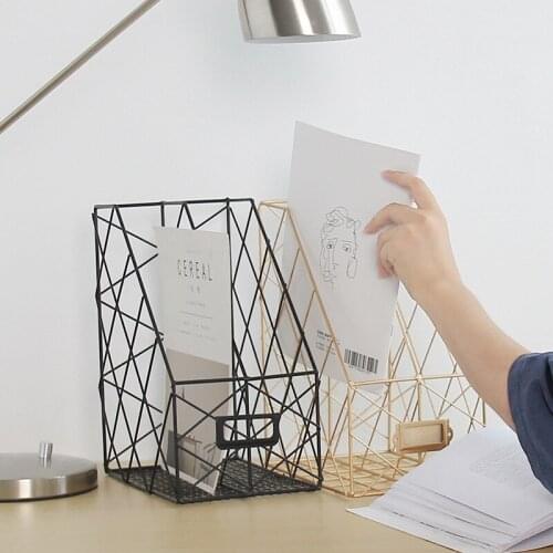 Wholesale Nordic iron storage shelf desktop books and magazines file shelf office storage shelf storage shelf