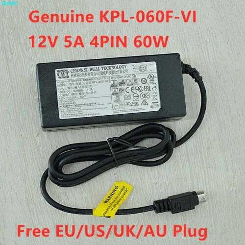Original CWT KPL-060F KPL-060F-VI 12V 5A 4PIN 60W Power AC Adapter For HIKVISION 7816HW 7808HW Monitor Power Supply Charger