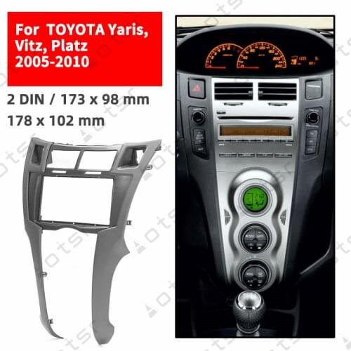 Car Radio Fascia Stereo Panel Plate For TOYOTA Yaris,Vitz, Platz 2005 2006 2007 2008 2009 2010 Frame Dash Kit