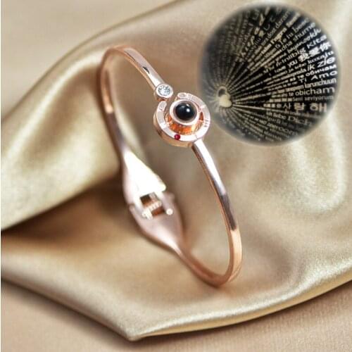 Projection Bracelet 100 Languages Love You Bracelet Korean Romantic Love Promise Girl Jewelry Girlfriend Valentines Day Gift