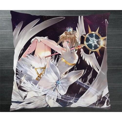 Cardcaptor Sakura Clear Card Kinomoto Sakura Two Side 40x40cm Pillowcase Pillow Case Cover Cosplay Gift BED/SOFA/CAR Decor New