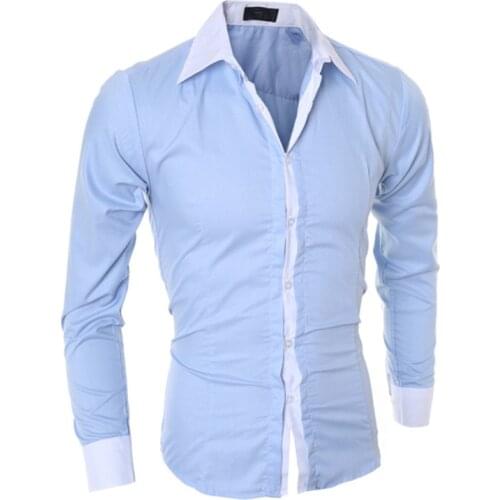 Nice Pop Brand Male Shirt Autumn Patchwork Men Slim Fit Shirt Long Sleeve Casual Social Male Shirt High Quality Camisa Masculina