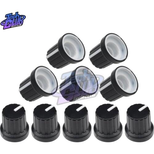 100PCS WH148 Potentiometer Knobs 6mm Plastic dia Shaft Hole Potentiometer Knobs Caps Sswitch Accessories For Potentiometer