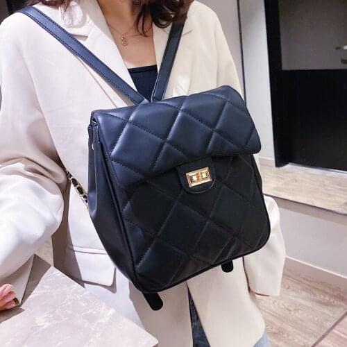 Pu Leature Womens Backpack Black Female Simple Style Shoulder Bag Fashion School Bags for Teenage Girls Drop Shipping Backpacks