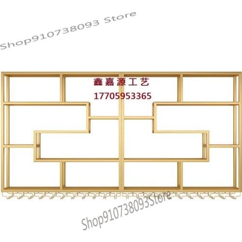 Nordic wall-mounted wine cabinet restaurant bar decoration multifunctional red wine and wine wall hanging with lamp display wine