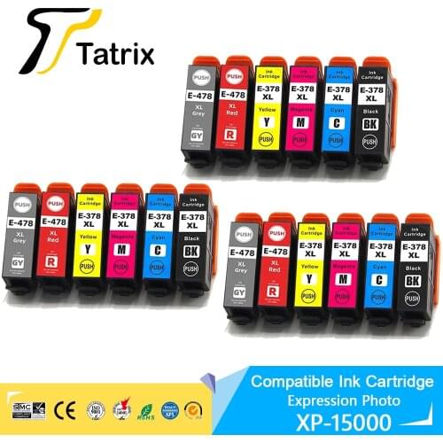Tatrix For Epson Compatible Ink Cartridge 478XL T478 E-378XL 378 For Epson Expression Photo XP-8500 XP-8505 XP-15000 printer