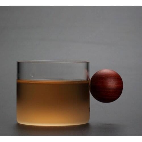 Glass Master Cup with Wood Handle Office Teacup Handmade Tea Set Transparent Kung Fu Water Mug Home Drinkware