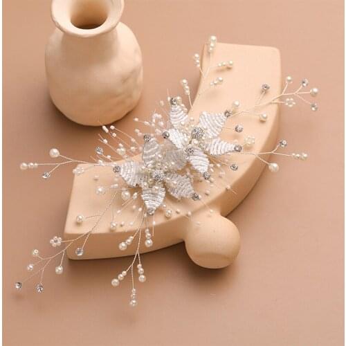 ACRDDK 1Pcs Handmade Weave Exquisite Imitation Pearl Hairclip Bride Wedding Decorations Luxury Charming Bride Accessories SL