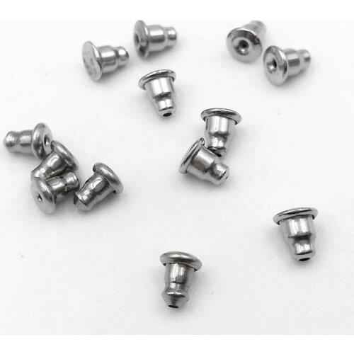 100pcs/lot 316L Stainless Steel Hypoallergenic Earring Backs Ear Nuts Wholesale Earring Stoppers for DIY Earring Jeweley Making