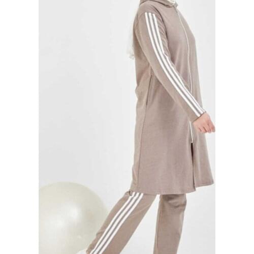 Womens Mink Front Zippered Testtür Tracksuit set tracksuit women muslim clothing muslim sets plus size dress turkish dress