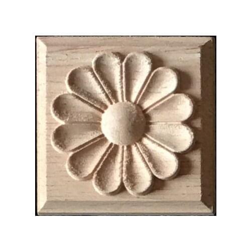 16*16CM Vintage Wood Carved Applique Onlay Woodcarving Decal Home Cabinet Wall Door Furniture Decoration Ornaments Figurine