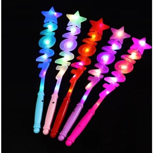 2021 Hollow Heart Star Shape Glow Stick LED Luminous Magic Wand Toy Sword LED Party Concert Supplies Gift for Kids